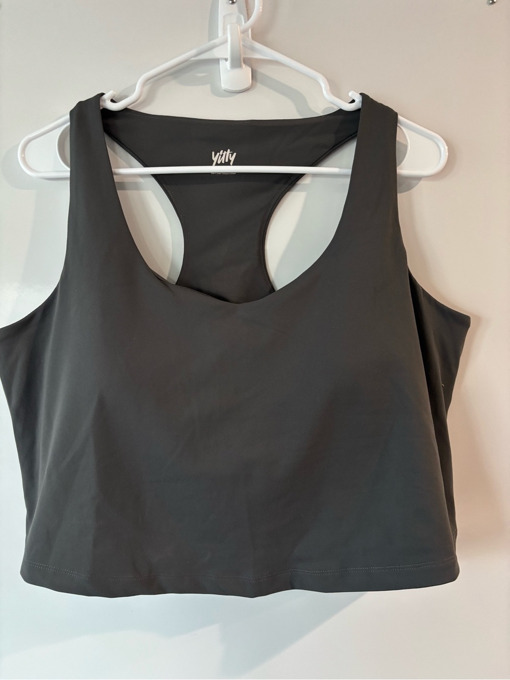 YITTY by Lizzo 2X Dark Gray Racerback Activewear Sports Bra Tank